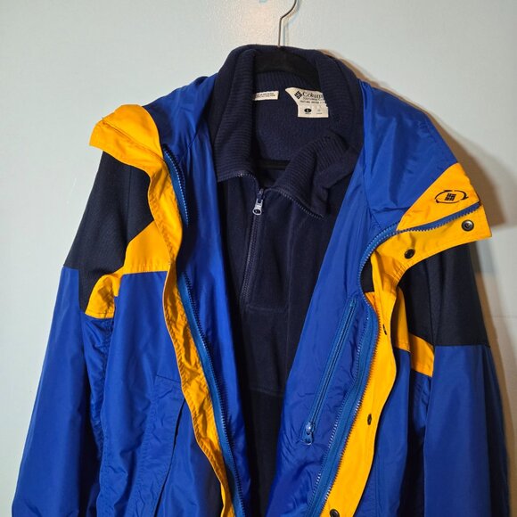Vintage Columbia Bugaboo Jacket Adult L Blue Ski Coat Jacket w/ Fleece Liner - Picture 9 of 16